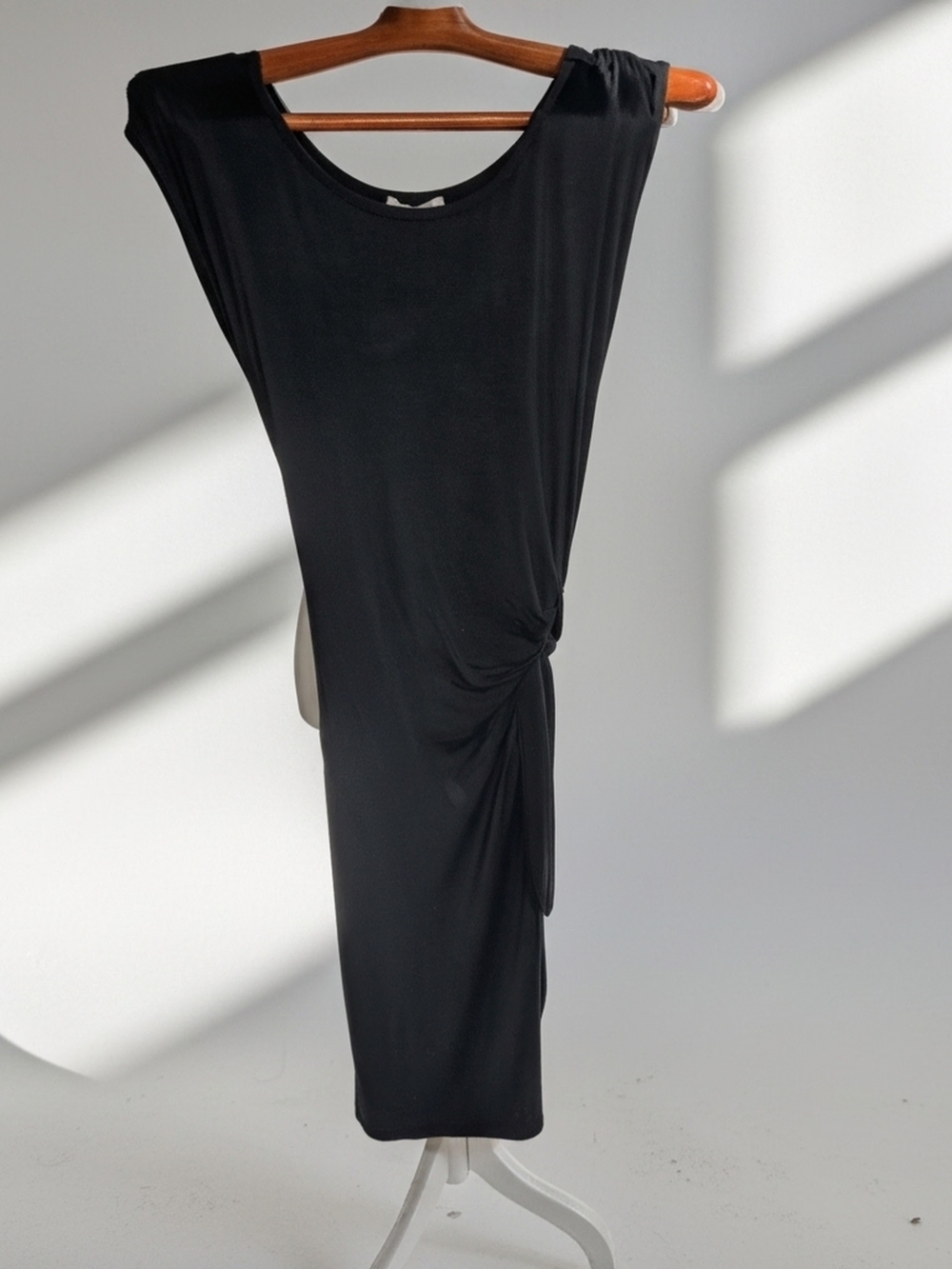 Boston Proper Black Dress with Side Knot Detail Women's Size Small